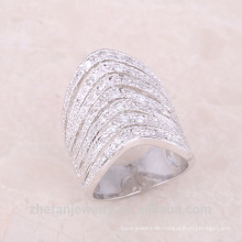 Indische Mode lange Finger Ringe Crystal Half Ring für Damen